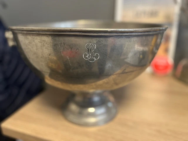 Grande Vasque à Champagne Ou Punch En étain - Diamètre 36 Cm Hauteur 22 Cm - France