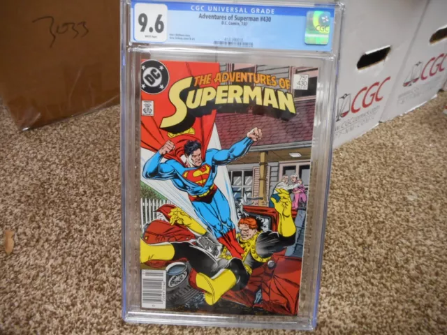 Adventures of Superman 430 cgc 9.6 DC 1987 WHITE pgs NEWSSTAND variant NM MINT
