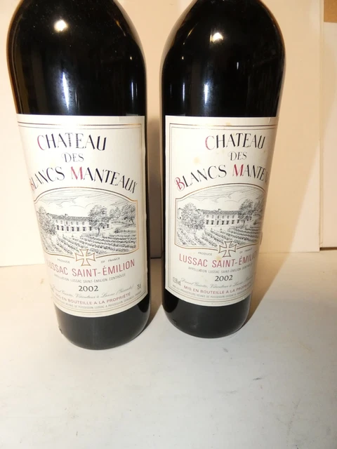 2 BOUTEILLE DE Vin Rouge Lussac Saint Emilion Chateau Des Blancs ...