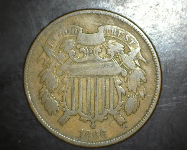 1866 Two Cent 2c F