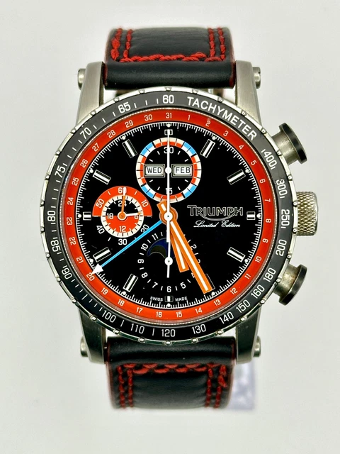 RARE TRIUMPH MOTORCYCLE The Revivalist Watch Ref 3041 Valjoux7751