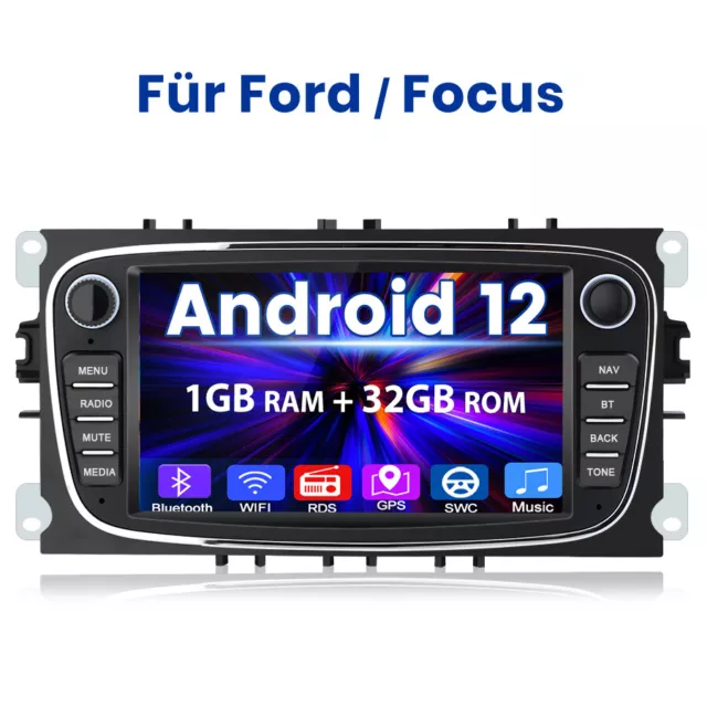 7" Autoradio GPS Für Ford Mondeo Focus S-MAX Galaxy Navi BT DAB+ 1+32G RDS USB