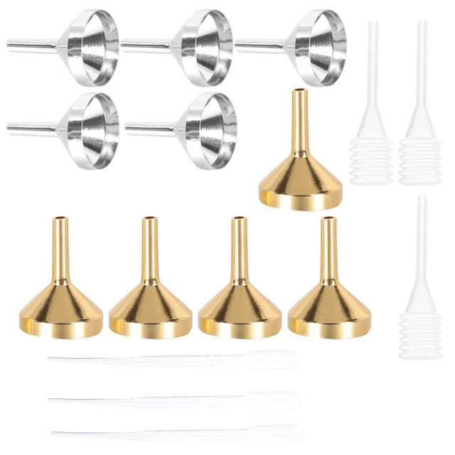Embalaje líquido óxido de aluminio multiherramientas aceites esenciales embudo metal mini