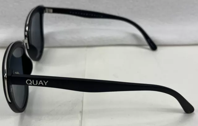 Quay Australia Women's Matte Black Silver Cat Eye Sunglasses  My Girl 126 2