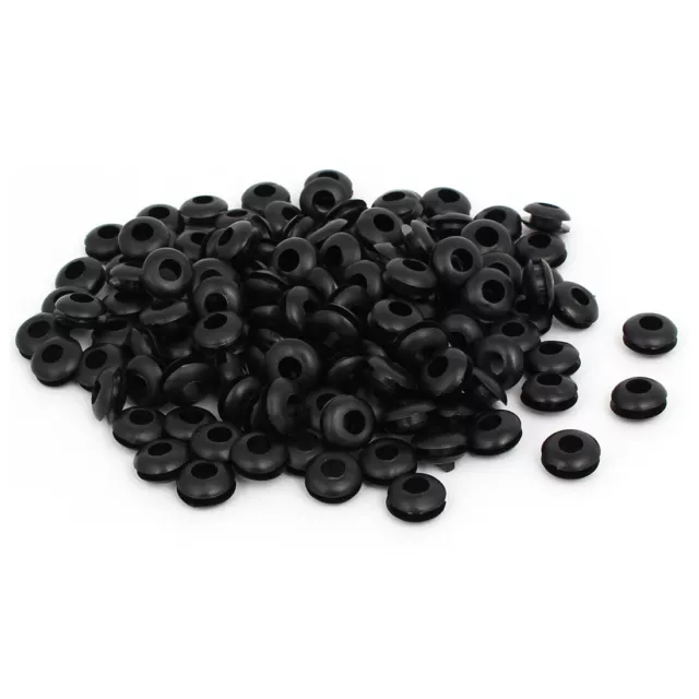 Double Sides Rubber Ring Sealing Grommet Wire Gasket Black 5mm Inner Dia 200pcs