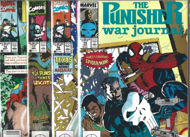 The Punisher War Journal Lot Of 4 - #14 #16 #17 #18 (Nm-) High Grade Copper Age