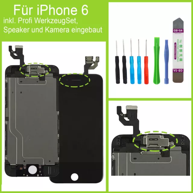 HX Affichage LCD Pour IPHONE 6 Retina Complet Préassemblé Verre Devant Noir