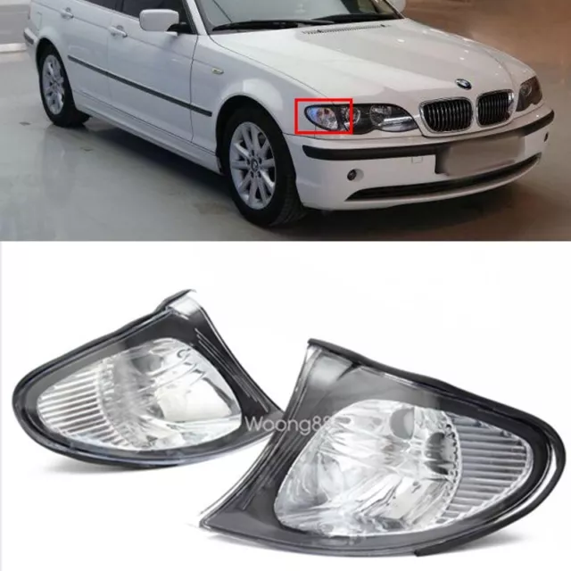 For BMW 3 Series E46 2002-05 Front Indicator Turn Signal Corner Light Lamp PAIR