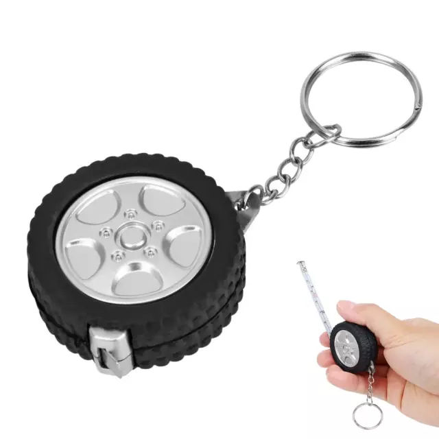 1M Retractable Tape Tire Shape Sewing Tool Mini Tape Measure Keychain Ruler Cent