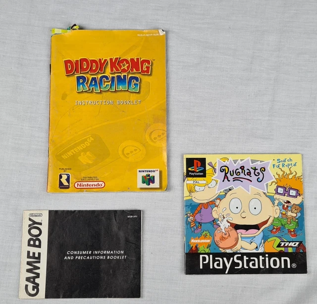 ORIGINAL INSTRUCTION MANUALS Game Boy Color Rugrats And Diddy Kong ...