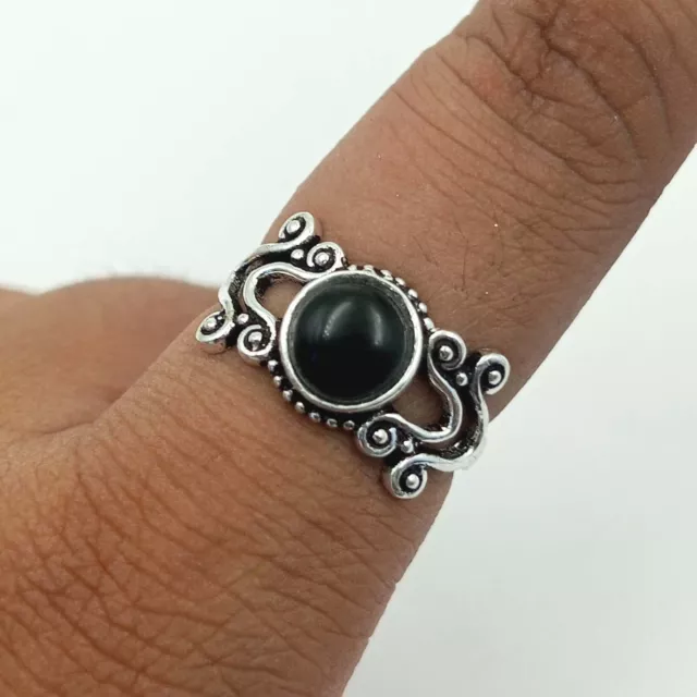 Trending Black Onyx Gemstone 925 Silver Plated 1 PC Casting Approx 7 US SZ Ring