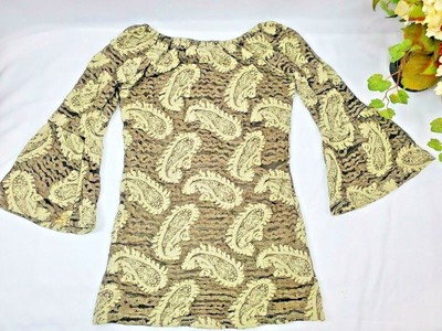 DEFECTS Urban Mangoz Womens Tunic Dress Size M Off Shoulder 3/4 Bell Sleeve