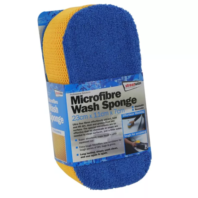 Streetwize Washable Reusable Car Cleaning Vallet Microfibre Wash Sponge Cloth