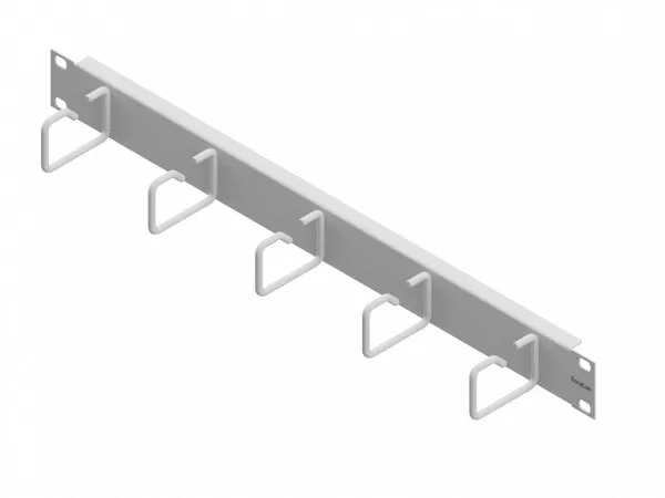 Kabelführungspanel 19" 1HE mit 5 Metallbügel 60mm RAL7035 [4.4.47]