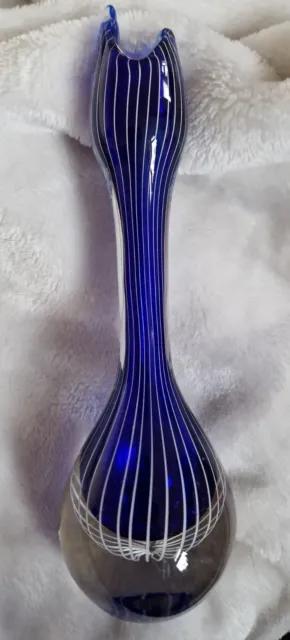 Vintage 'Zebra' Art Glass Vase
