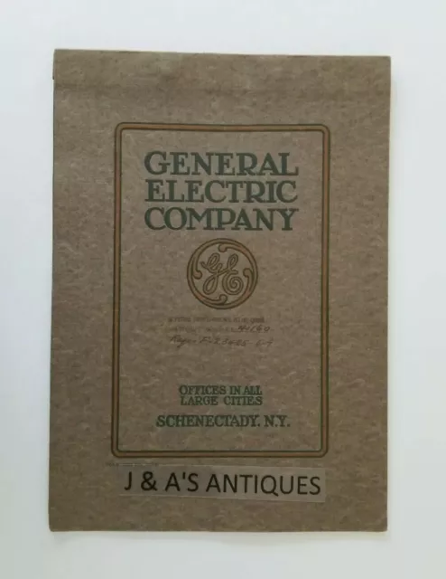 1922 GENERAL ELECTRIC COMPANY Apparatus Contract with The Yuba Manufacturing Co