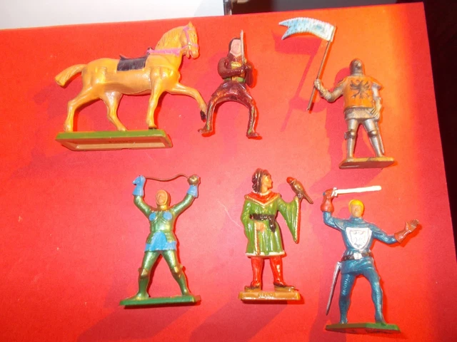 Lot De 5 Soldats Anciens Genre Bon Dufour-JRD - Figurines Composition Vintage Occasion