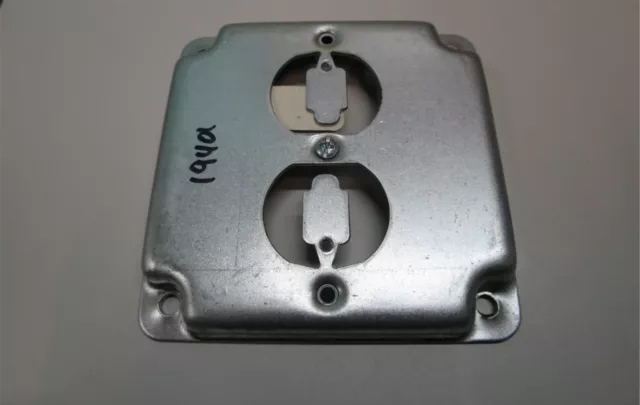 4" Exposed Flush Duplex Receptacle Cover Steel City RS12