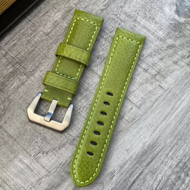 Genuino Cuero Verde Correa de Reloj Para Breitling Relojes 22mm 24mm Asas