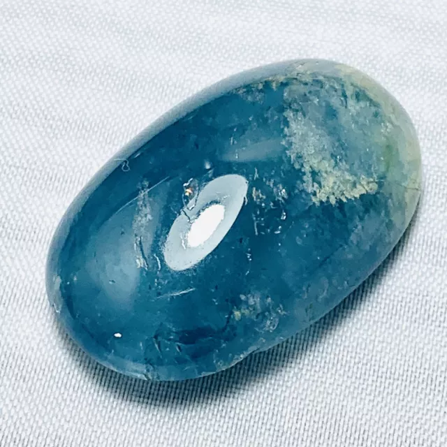 Echter Riesiger Aquamarin Cabochon Oval Blau 47.88ct 30x19mm