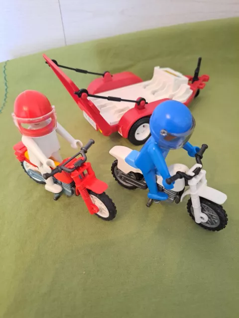 Playmobil zu 3143 Anhänger mit 2 Motorräder