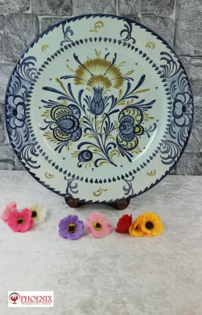 antiker Wandteller Georg Schmider Zell Harmersbach um 1910 Blumen Keramik