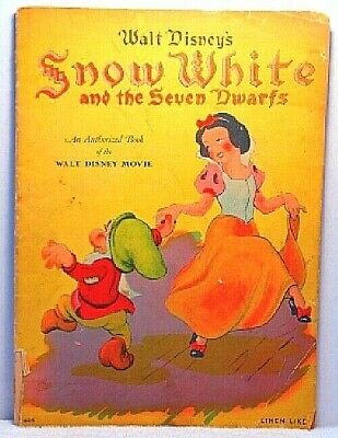 1938 WALT DISNEY'S SNOW WHITE THE SEVEN DWARFS Enterprises Authorized Movie Book