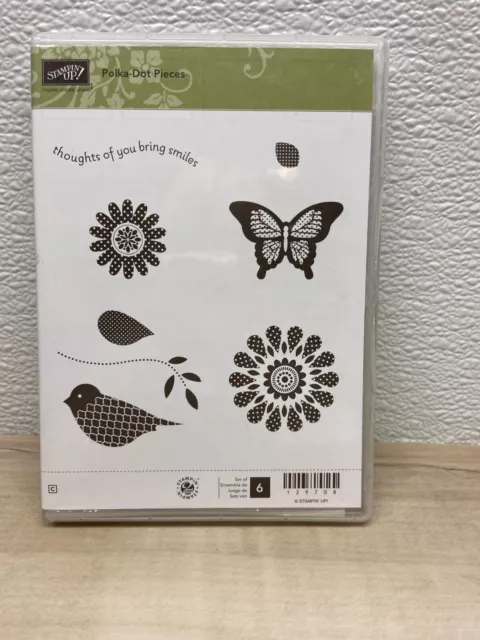 Stampin Up Polka-Dot Pieces Set Of 6 Rubber Stamps