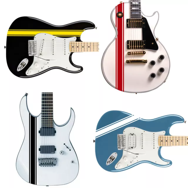 Autocollant personnalisé Racing Stripes pour guitares et basses, 13 options...