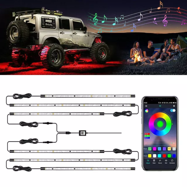 Illuminazione sottoscocca auto LED RGB Underglow atmosfera barra luminosa app 150*60cm