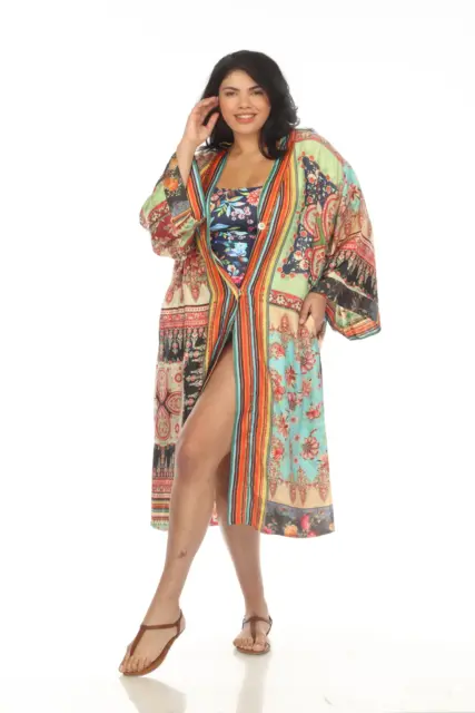 Johnny Was Journey Silk Printed Reversible Kimono Plus Size C47823