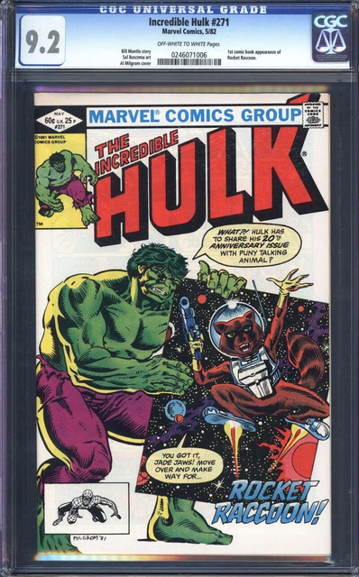 Incredible Hulk #271 Cgc 9.2 Ow/Wh Pages // 1St Comic App Rocket Raccoon 1982