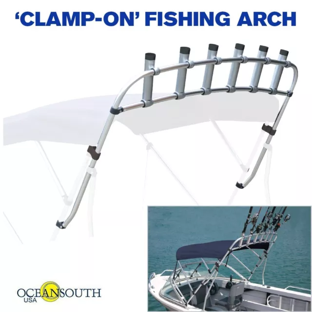 Fishing Rod Holder CLAMP-2 Pontoon, SeaDoo Switch, ATV, UTV, Golf Cart, Any  Rail 
