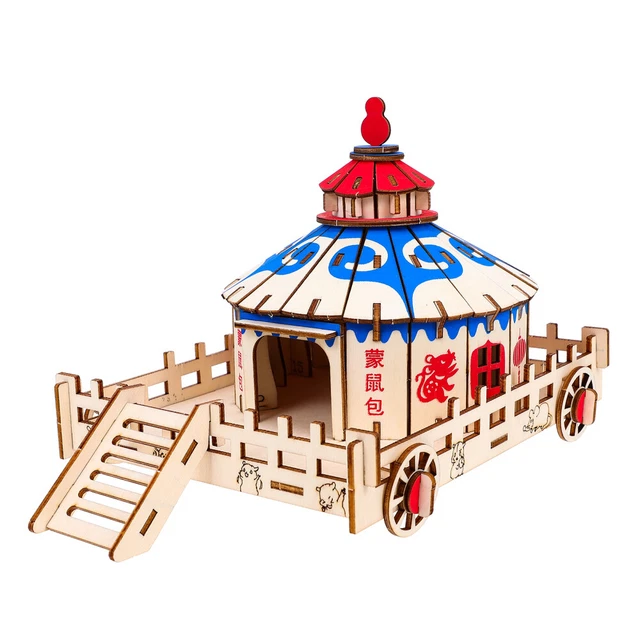 Hamstervilla Hölzern Kleines Haustierhaus Labyrinth Hamsterhaus Holz