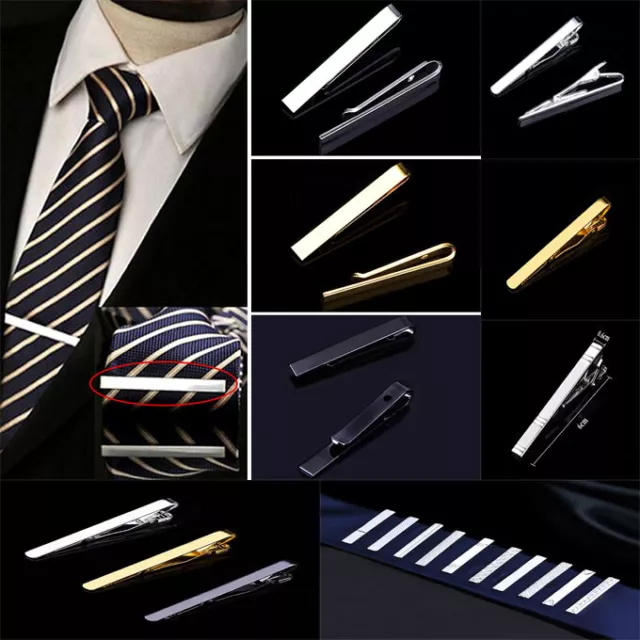 Style à la Mode Cravate Pince Homme Métal Cuivre Argent Or Ton Simple Fermoir .J