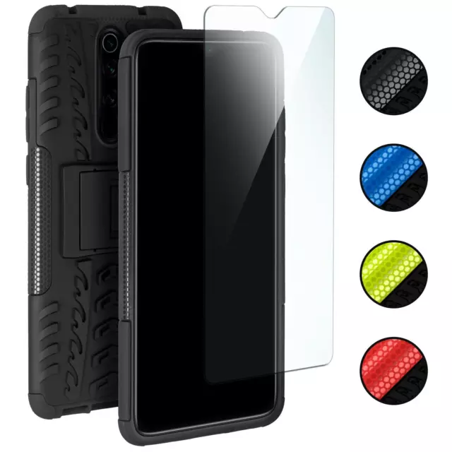 Handy Hülle für Xiaomi Redmi Note 8 Pro Panzer Case Cover Bumper mit Schutz Glas