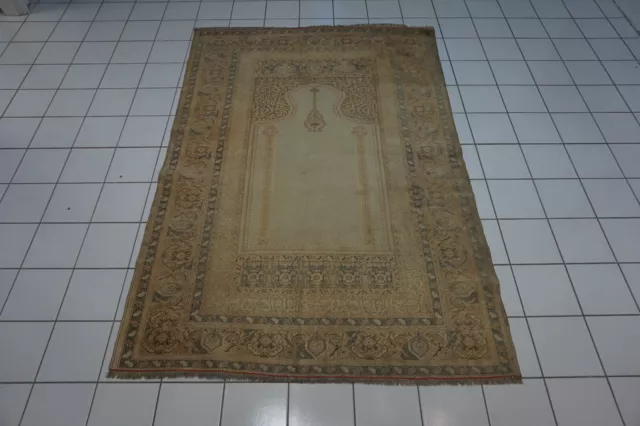 1209-Wunderschöner Original Antiker Türkischer Panderma,190x131cm,Carpet,Tappeto 2