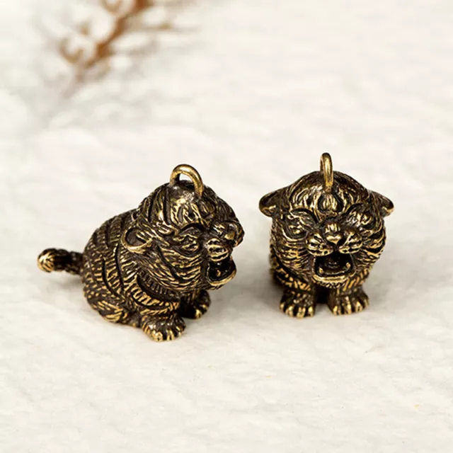 Metal Brass Tiger Key Chains DIY Hangings Jewelry Accessories Animal Figuri-FM