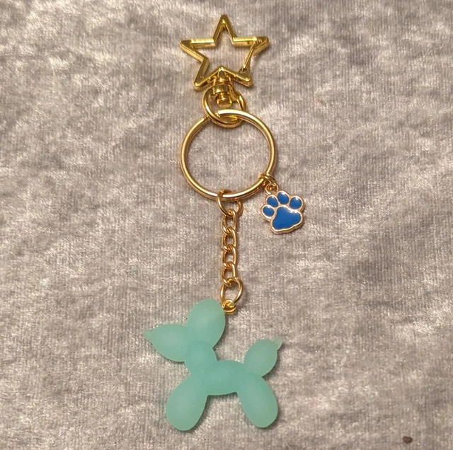 Hunde Schlüsselanhänger Bagcharm Ballon Hund blau