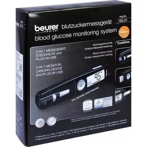 BEURER GL50 Blutzuckermessgerät mg/dl schwarz 1 St