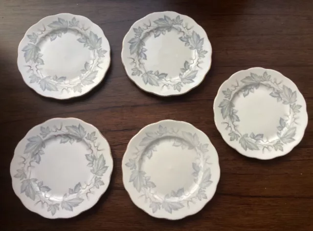 Royal Albert Bone China Silver Maple Pattern Side Plates Set Of 5