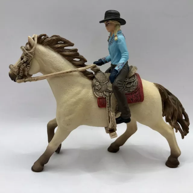 Schleich RETIRED Western Rider Set 42112 Quarter Horse & Tack Set T23