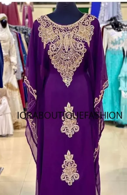 SALE New Moroccan Dubai Kaftans Farasha Abaya Dress Very Fancy Long Gown MS 153