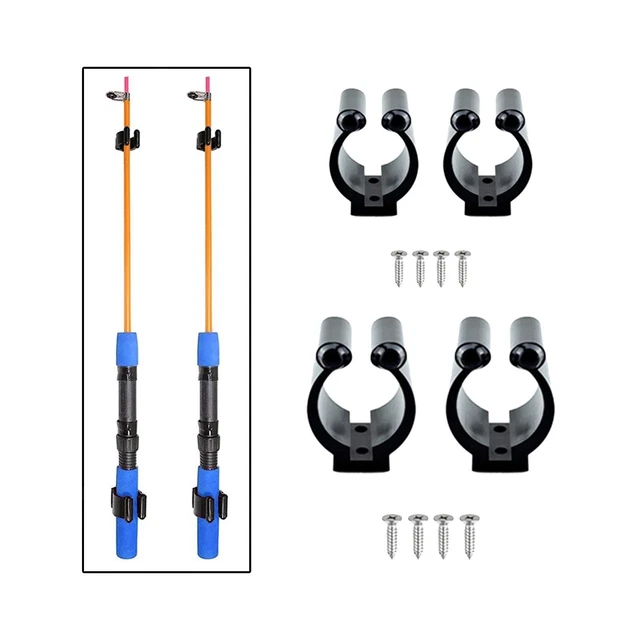 10 Clips Muraux Pour Canne à Pêche - Support De Rangement En ABS, Fixation Par Adhésif, Design à Baïonnette