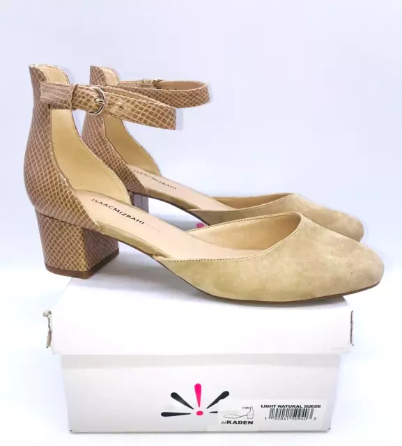 Isaac Mizrahi Kaden Pump Snake Print & Light Natural Suede Heel Pump US 9.5M