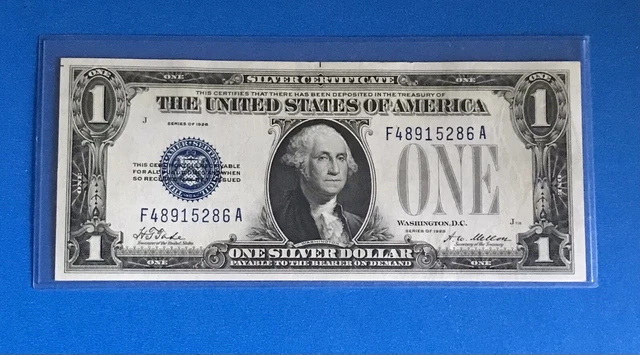 1928  $1  Silver Certificate  FUNNY BACK  AU/CU  ON SALE!!   (c555)