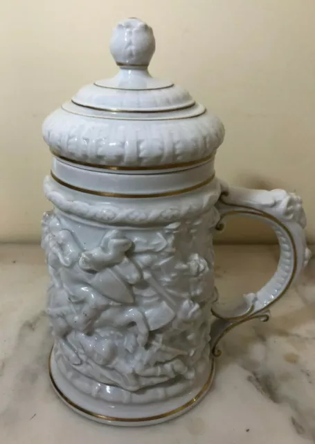 Rare Antique Porcelain Tankard Vase N Crowned Blue Mid 800 Rare Antique Porcelain Tankard Vase N Crowned Blue Mid 800