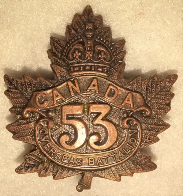 53rd Battalion (Prince Albert, Saskatchewan) Cap Badge, CEF - WW1 Canadian