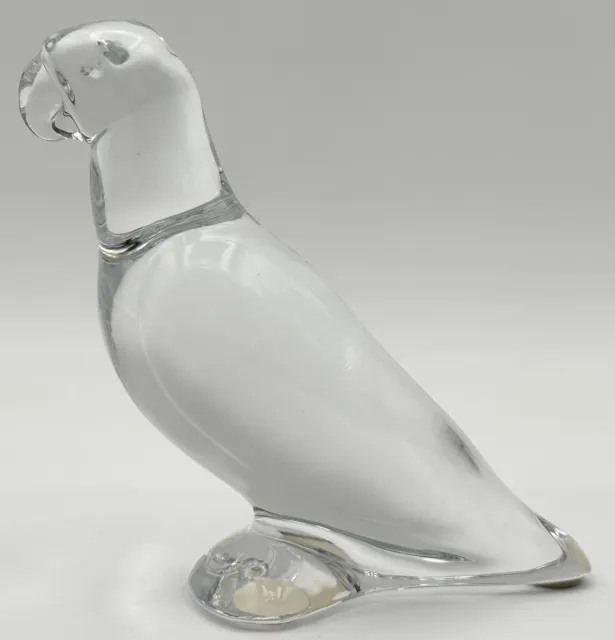 Baccarat France Lead Crystal Parrot Bird Sculpture Figurine Paperweight