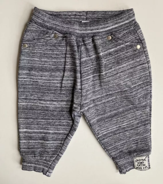 Pumpkin Patch baby size 3-6 months grey stripe patterned track pants, VGUC